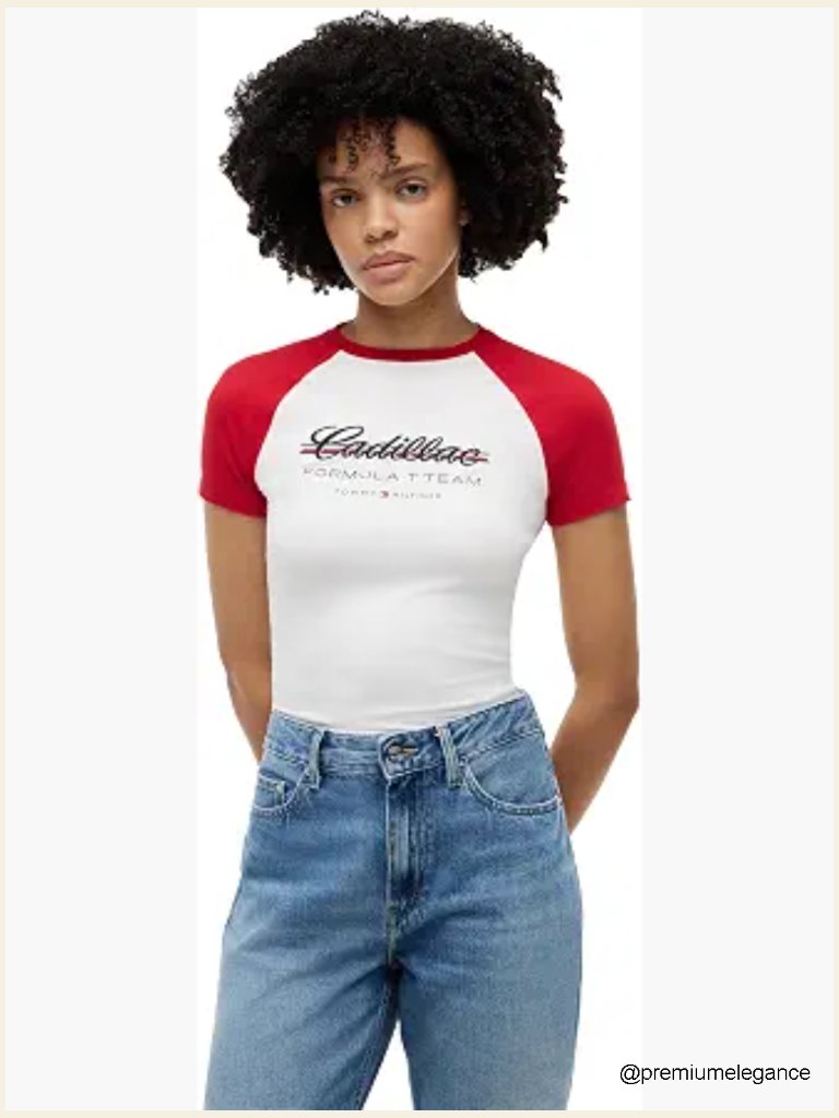 F1 Script Raglan Graphic T-Shirt Slim Fit Stretch Cotton